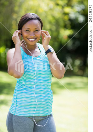 Happy woman listening music 24219173