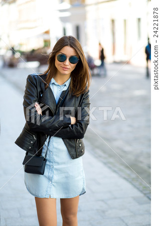 Portrait face of an young fashion brunette model 24221878