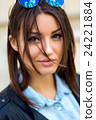 Portrait face of an young fashion brunette model 24221884