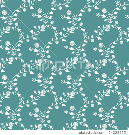 Pattern in vintage style with flowers and twigs. Pattern in vintage style with flowers and twigs. 24222255