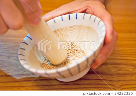 White sesame paste and mortar 24222330