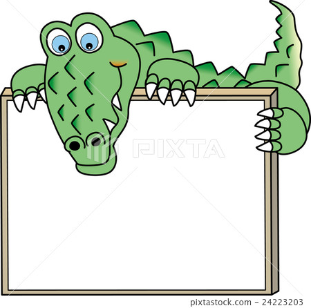 Crocodile with message board 24223203