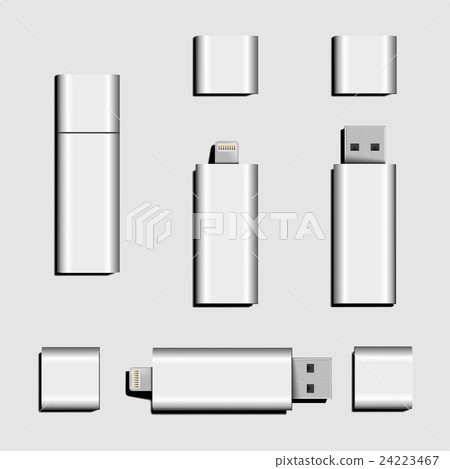 Vector Dual USB, Micro USB and USB flash drive Vector Dual USB, Micro USB and USB flash drive 24223467