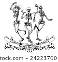 Happy halloween dancing skeletons illustration 24223700