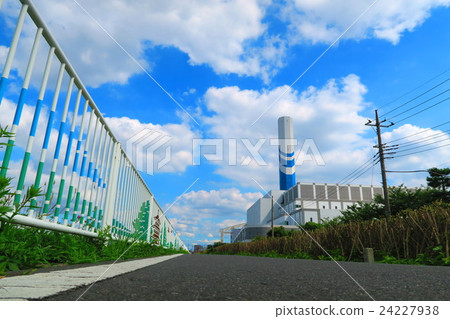 Scenery with Shibakawa cycling road and Asahi Environment Center 24227938