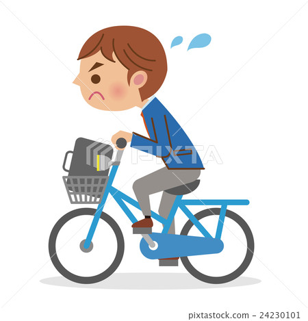 Male student desperately riding a bicycle 24230101