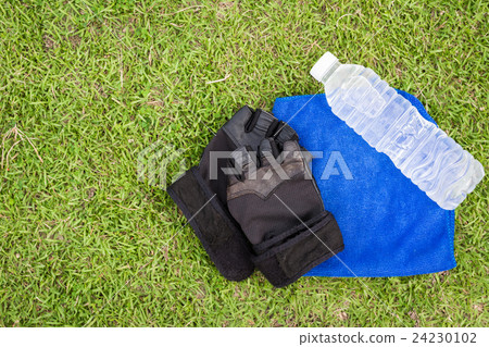 water bottle with Fitness gloves  and towel  24230102