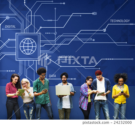 Digital Data Computer Technology Electronic Concept Digital Data Computer Technology Electronic Concept 24232000