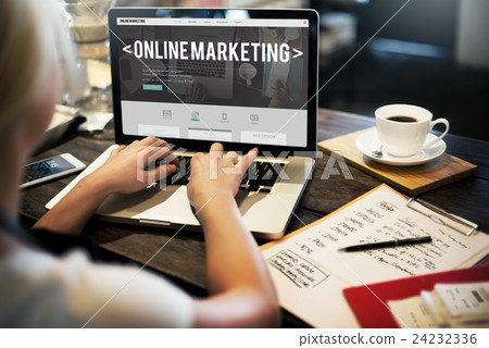 Online Marketing Advertising Branding Commerce Concept Online Marketing Advertising Branding Commerce Concept 24232336