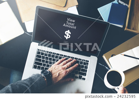 View Total Amount Accountant Balance Record Concept 24232595