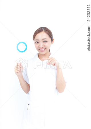 A young nurse with a marble plate A young nurse with a marble plate 24232831