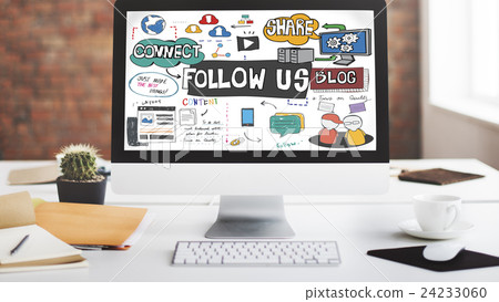 Follow us Social Media Connection Followers Concept Follow us Social Media Connection Followers Concept 24233060