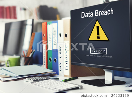 Data Breach Unsecured Warning Sign Concept 24233129