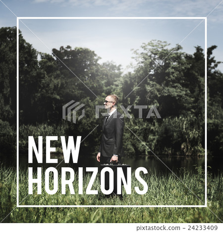 Businessman Working Outdoors Suit Alone Concept 24233409