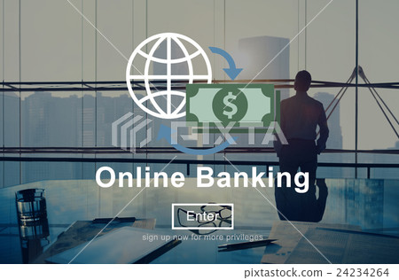 Online Banking Money Transaction System Concept Online Banking Money Transaction System Concept 24234264