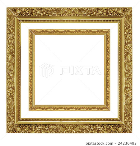 The antique gold frame on the white background The antique gold frame on the white background 24236492