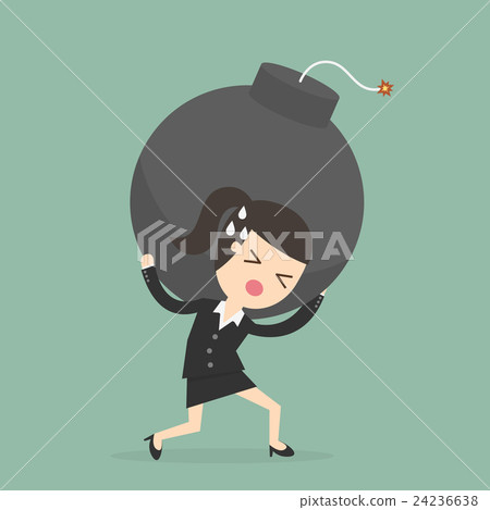 Businesswoman Carrying The Bomb. Businesswoman Carrying The Bomb. 24236638