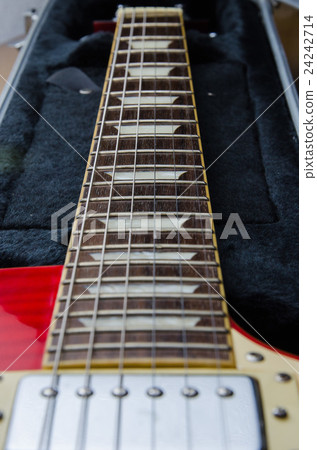 Close Up  of a Sunburst Electric Guit 24242714