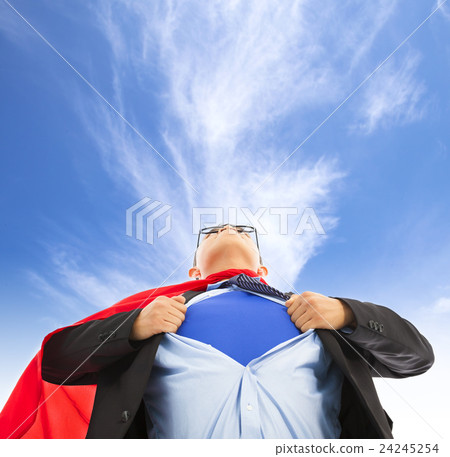 Businessman pulling his t-shirt open Businessman pulling his t-shirt open 24245254
