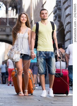 couple walking on the street couple walking on the street 24246605