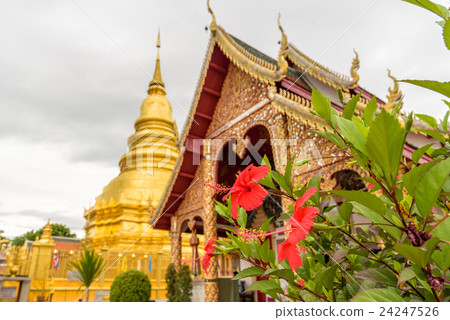 Wat Phra That Hariphunchai temple in Thailand. Wat Phra That Hariphunchai temple in Thailand. 24247526