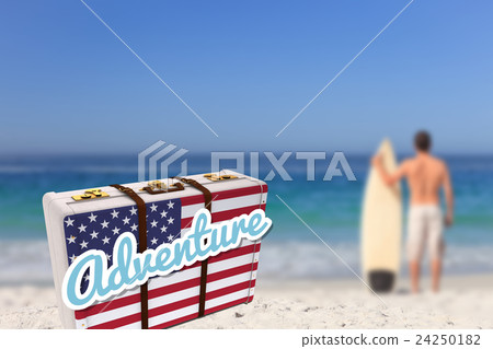 Composite image of suitcase with the american flag 24250182