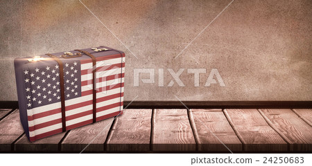 Composite image of usa flag suitcase 24250683