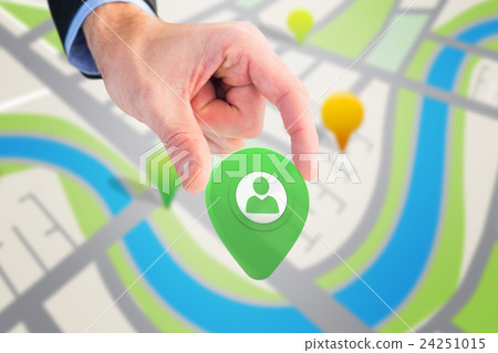 Composite image of businessman measuring something with these fingers Composite image of businessman measuring something with these fingers 24251015