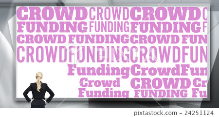 Composite image of  word crowdfunding against white background 24251124