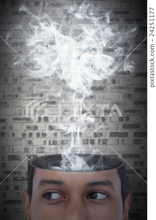 Composite image of close up of a hipster looking away Composite image of close up of a hipster looking away 24251177
