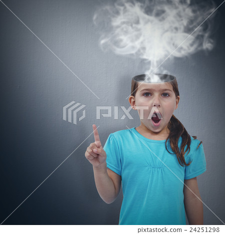 Composite image of cute girl shaking finger saying no to the camera 24251298