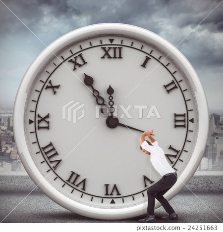 Composite image of businessman bending and pushing Composite image of businessman bending and pushing 24251663