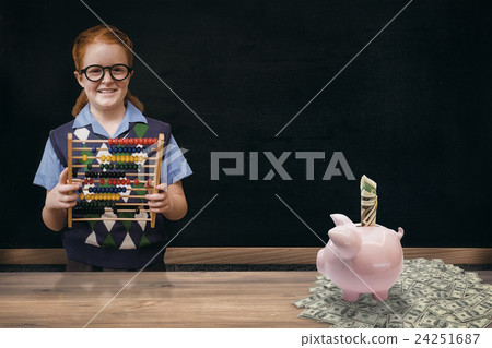 Composite image of pupil with abacus Composite image of pupil with abacus 24251687
