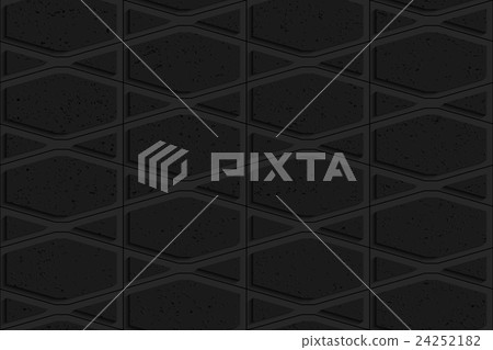 Black textured plastic squished hexagons 24252182