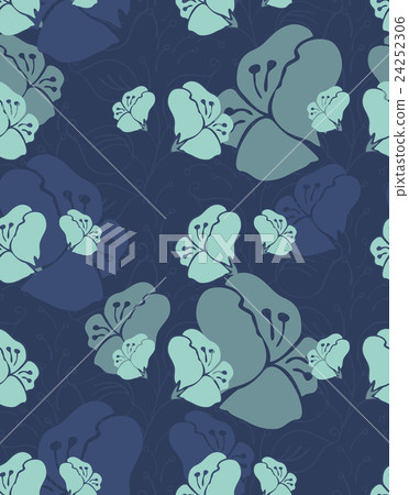 Fabric design flower blue shades Fabric design flower blue shades 24252306