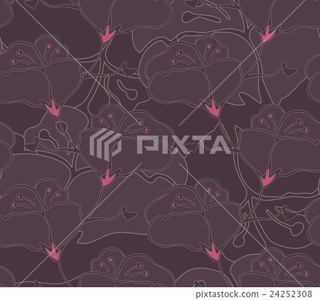 Fabric design flower deep brown Fabric design flower deep brown 24252308