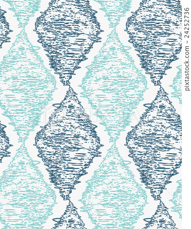 Pencil hatched blue diamonds - Stock Illustration [24252736] - PIXTA