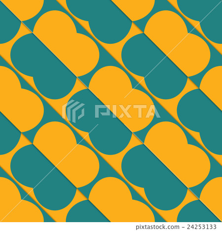 Retro 3D green and orange diagonal butterflies 24253133