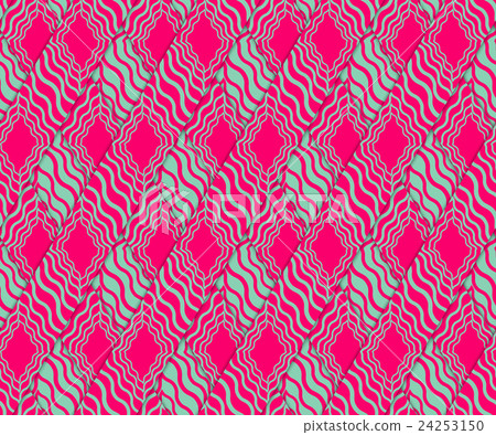 Retro 3D pink and green stripes crossed 24253150