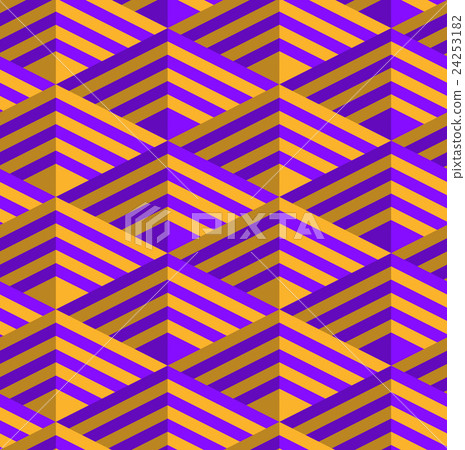 Retro fold purple and orange striped diamonds 24253182