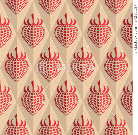 Retro fold red strawberry on diamonds Retro fold red strawberry on diamonds 24253187