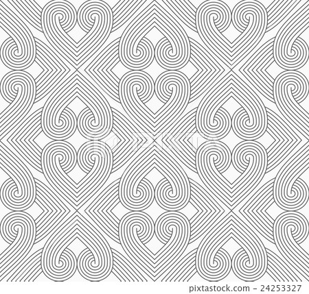 Slim gray hatched hearts forming rectangles 24253327