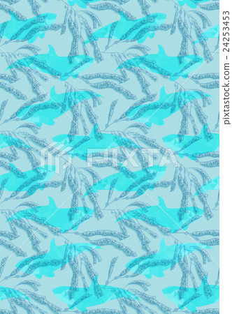 Underwater green fish overlapping kelp 24253453