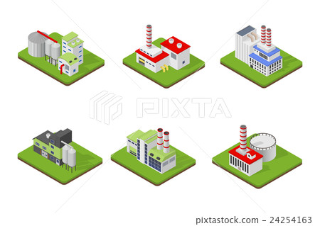 Isometric industrial factory buildings - Stock Illustration [24254163 ...