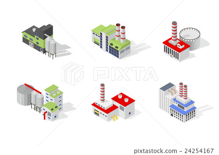 Isometric industrial factory buildings - Stock Illustration [24254167 ...