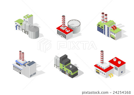 Isometric industrial factory buildings - Stock Illustration [24254168 ...