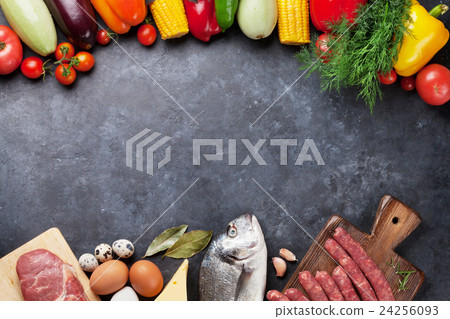 Vegetables, fish and meat cooking Vegetables, fish and meat cooking 24256093