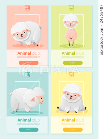 Animal banner with sheep for web design 1 - Stock Illustration [24258487] -  PIXTA
