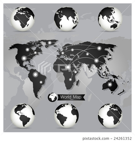 World Map and Globe, vector illustration. 24261352
