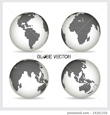 Set of modern Globe, vector illustration. Set of modern Globe, vector illustration. 24261358